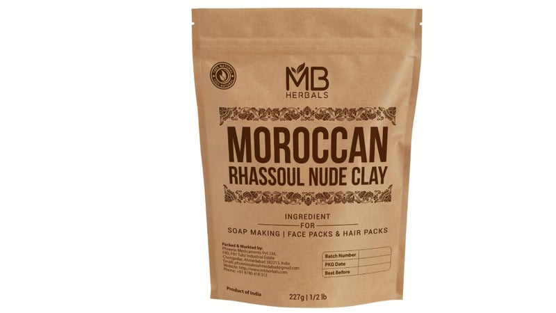 MB Herbals Moroccan Rhassoul Nude Clay 8 oz | 0.5 LB / 227 G | Mild Clay for Making Soaps and Face Packs - Image 1